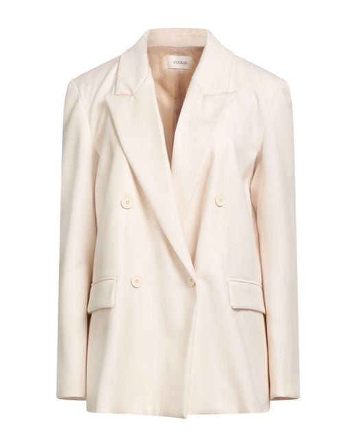 ViCOLO Natural Cream Blazer Polyester, Viscose, Elastane