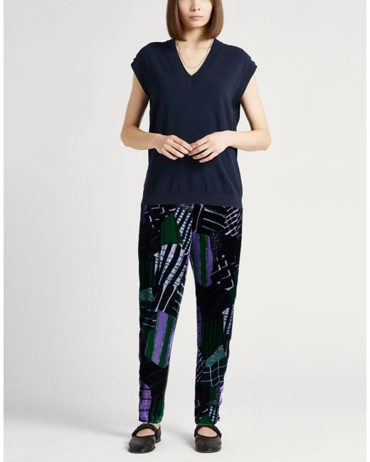 Emporio Armani Blue Pants Viscose, Silk