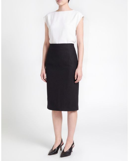 Alberta Ferretti Black Midi Skirt