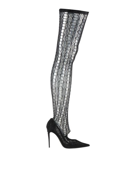 Dolce & Gabbana White Boot Textile Fibers