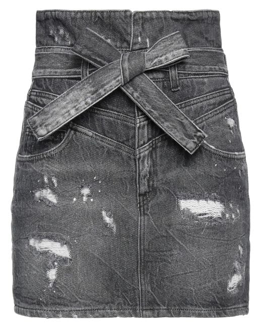 Dondup Gray Denim Skirt