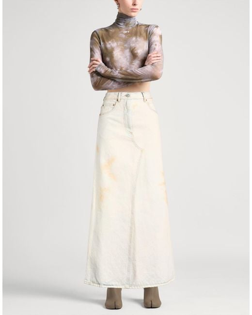 MM6 by Maison Margiela White Denim Skirt Cotton