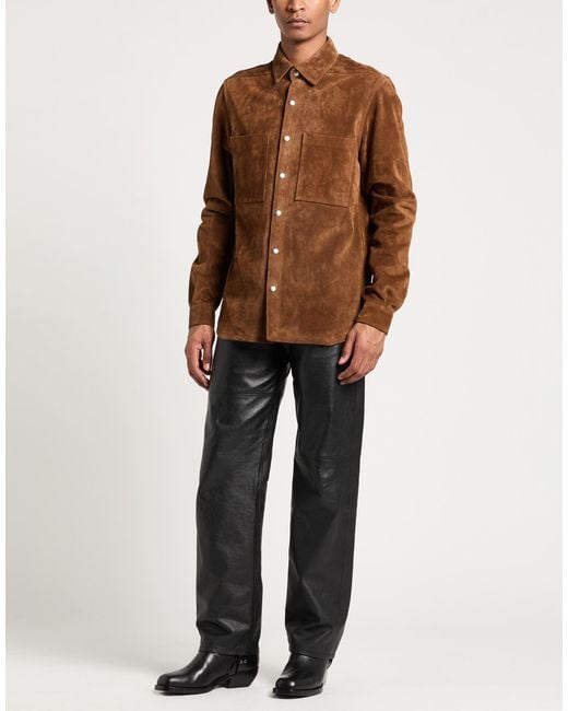 Rick Owens Brown Jacket Calfskin for men