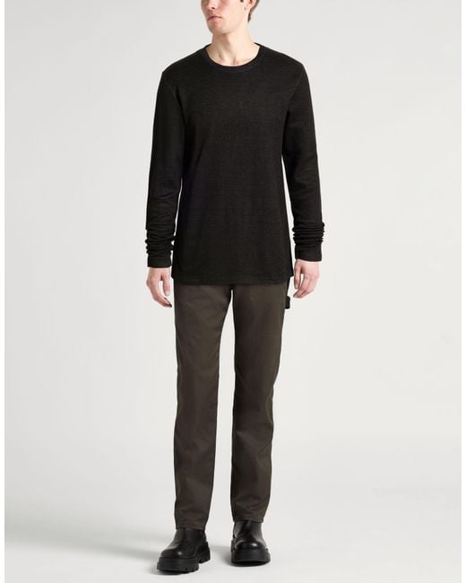 120% Lino Black Sweater Linen, Cotton, Elastane for men