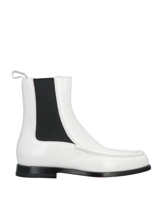 Santoni White Ankle Boots
