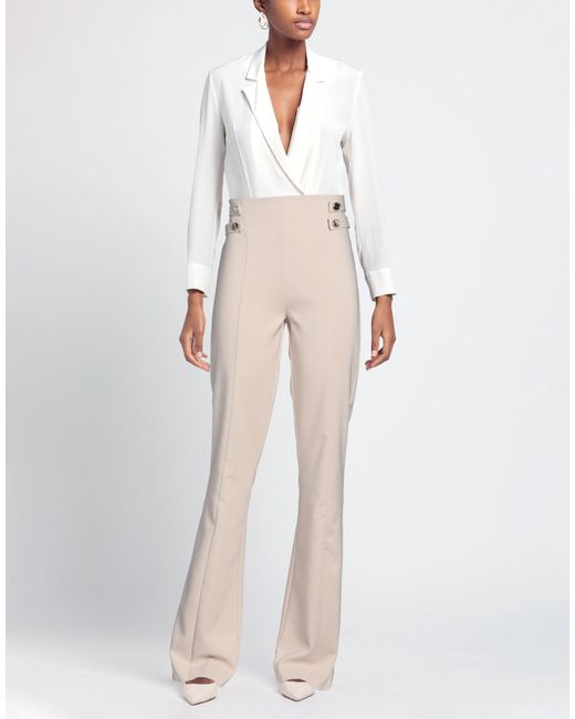 alma sanchez Natural Pants Polyester, Elastane