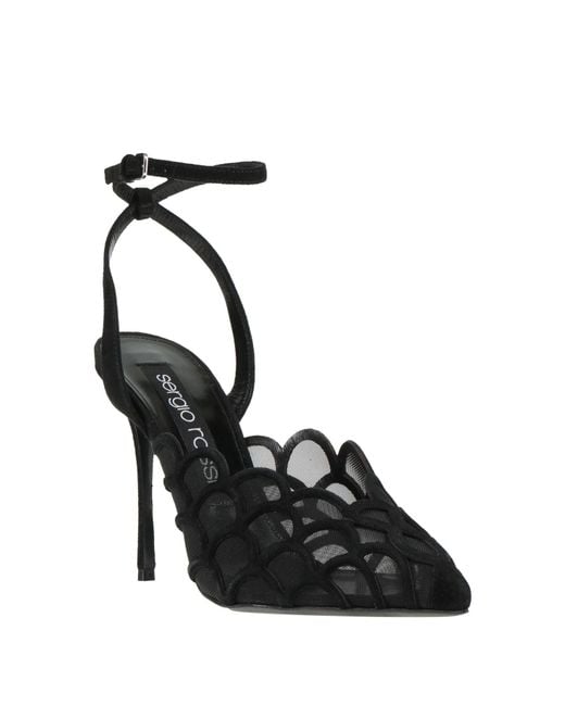 Sergio Rossi Black Pumps Leather, Textile Fibers