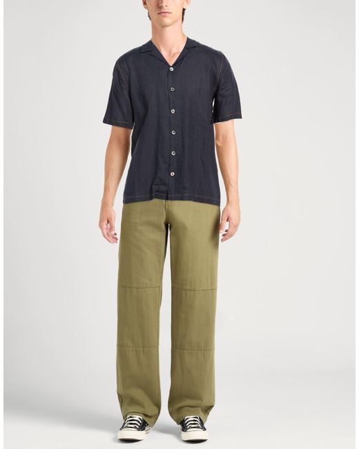Alpha Studio Blue Midnight Shirt Linen for men