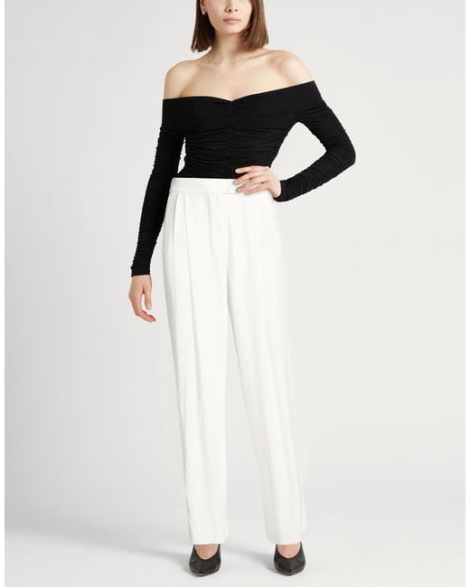 Emporio Armani White Pants Acetate, Viscose