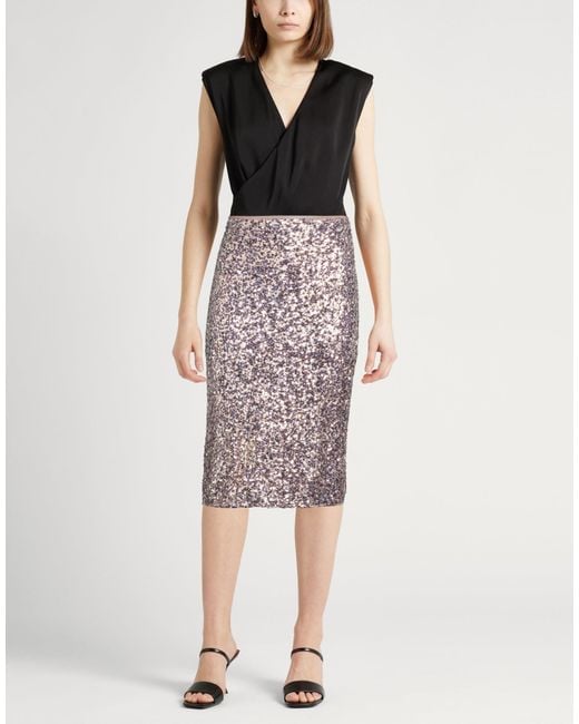 Anna Molinari Pink Blush Midi Skirt Polyester, Elastane