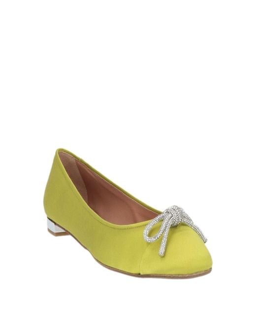 Aquazzura Yellow Lime Ballet Flats Textile Fibers