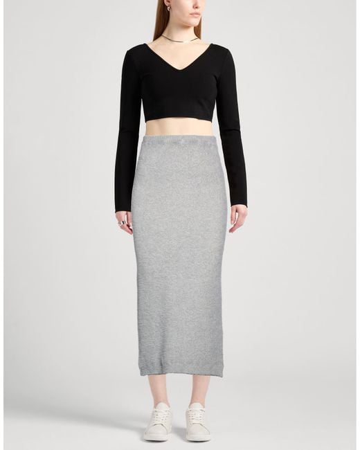 Kaos Gray Midi Skirt Viscose, Polyester, Polyamide