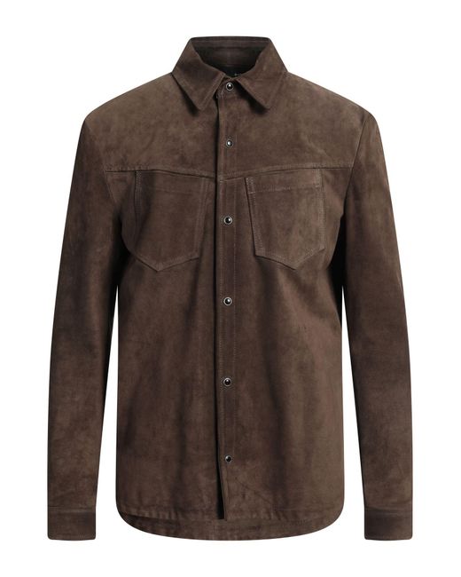 B-used Brown Dark Shirt Soft Leather for men