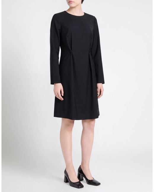 Camicettasnob Black Midi Dress Wool, Polyester, Elastane