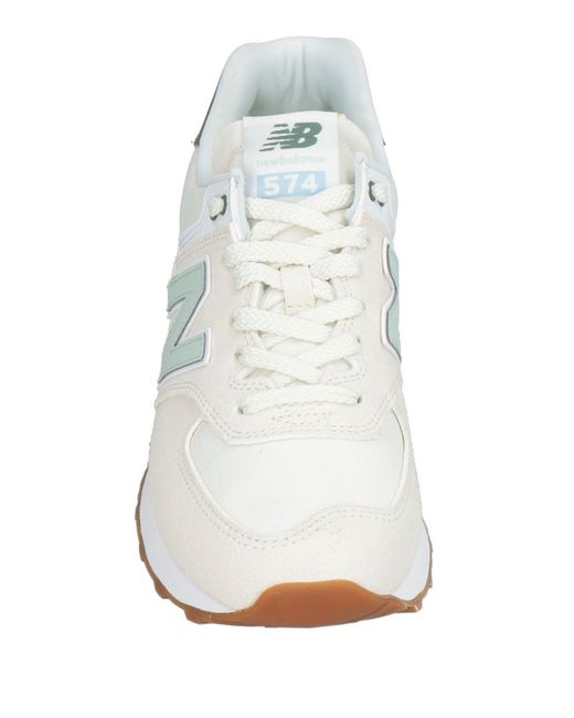 New Balance White 574 Sneakers Leather, Textile Fibers