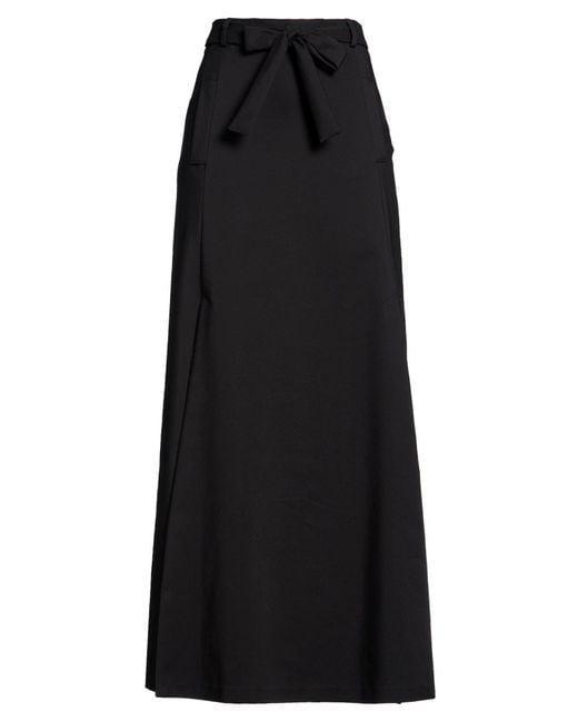 Compagnia Italiana Black Maxi Skirt Cotton, Polyester, Rubber