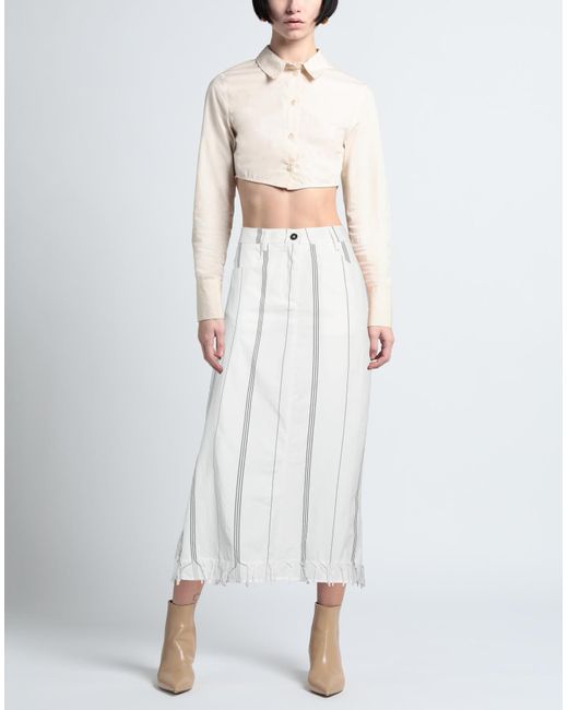 Masnada White Midi Skirt