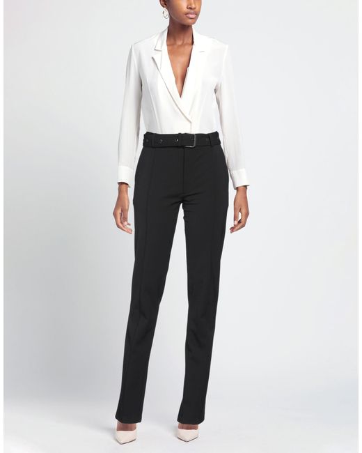 Ssheena Black Pants Polyester, Virgin Wool, Elastane