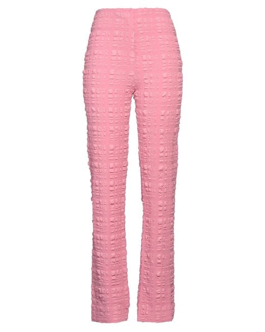 Nanushka Pink Seersucker Straight-Leg Recycled Pants