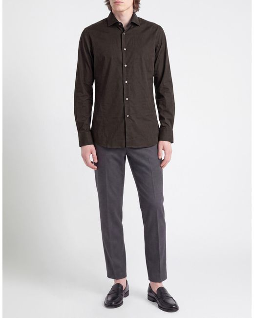 Bagutta Black Shirt Cotton, Elastane for men