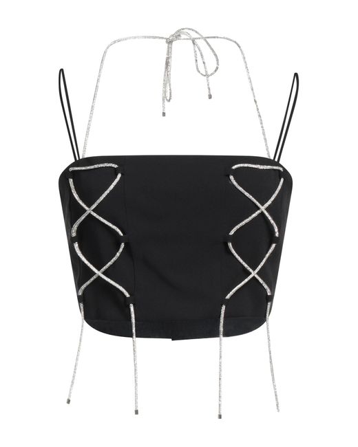 GIUSEPPE DI MORABITO Black Top Viscose, Elastane
