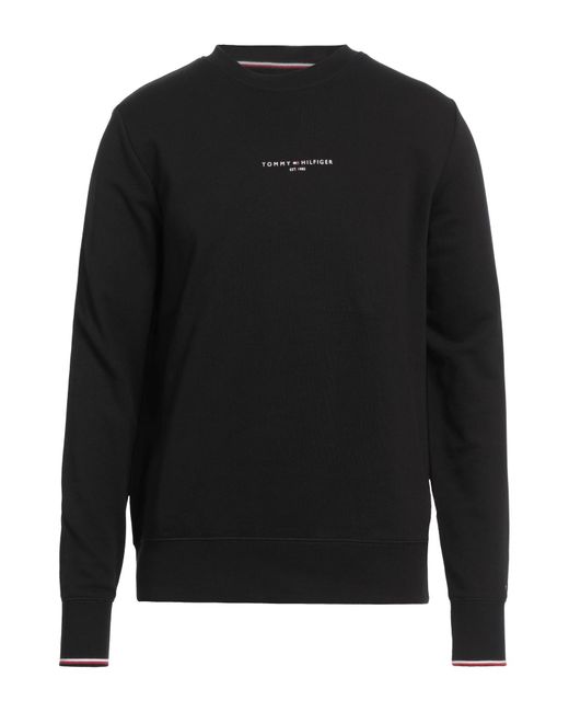 Tommy Hilfiger Black Sweatshirt Cotton, Elastane for men