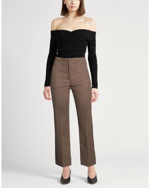 Alysi Gray Pants Viscose, Polyester, Wool, Elastane
