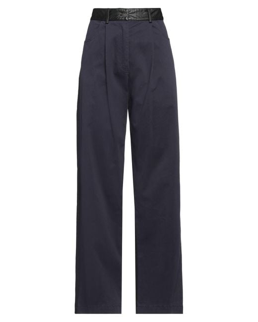 8pm Blue Pants Cotton, Elastane, Polyurethane, Viscose