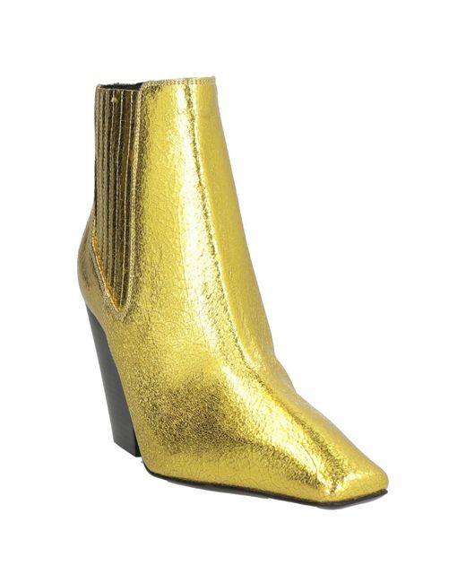 Casadei Yellow Ankle Boots Leather