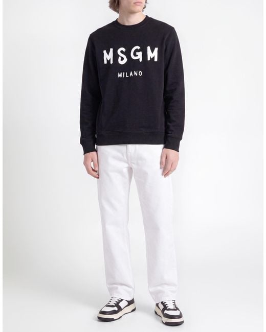 MSGM Black Sweatshirt Cotton for men