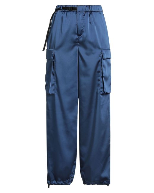 White Sand Blue Pants Polyester, Elastane
