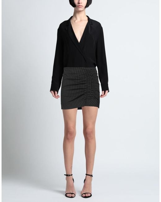 Ganni Black Mini Skirt Recycled Polyester, Viscose, Elastane, Polyester