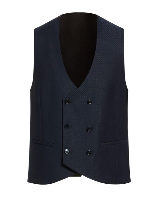 Manuel Ritz Blue Tailored Vest Polyester, Viscose, Elastane for men