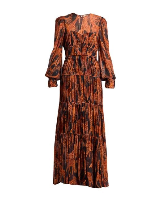 FARM Rio Maxi Dress Viscose in Brown | Lyst