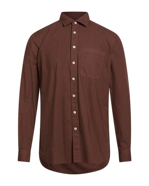 Lardini Brown Shirt Cotton for men