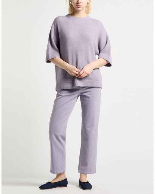 Brunello Cucinelli Purple Lilac Sweater Alpaca Wool, Cotton, Brass