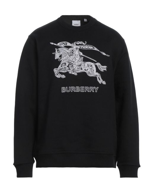 Burberry Black Sweatshirt Cotton, Elastane for men