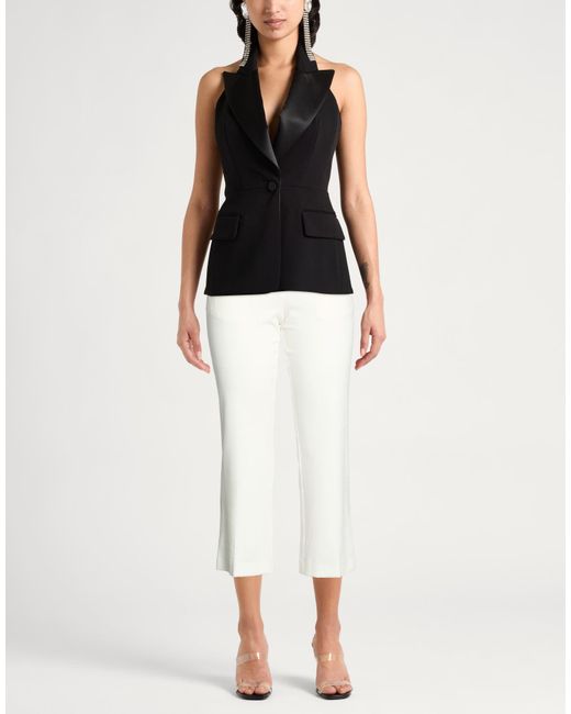Jucca White Pants Viscose, Polyester, Elastane