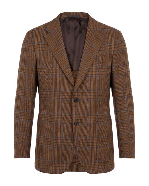 Caruso Brown Blazer Wool for men
