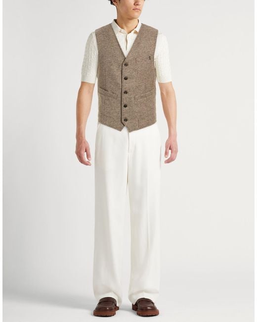 Bob Brown Taupe Tailored Vest Acrylic, Virgin Wool, Polyester for men