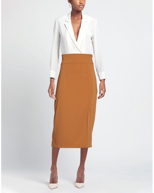 Patrizia Pepe Orange Midi Skirt