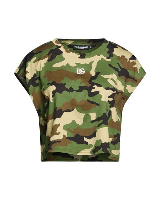 Dolce & Gabbana Green Military T-Shirt Cotton