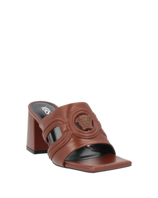 Versace Brown Sandals Calfskin