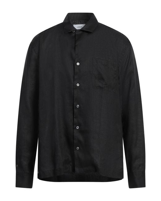 Lardini Black Shirt Linen for men