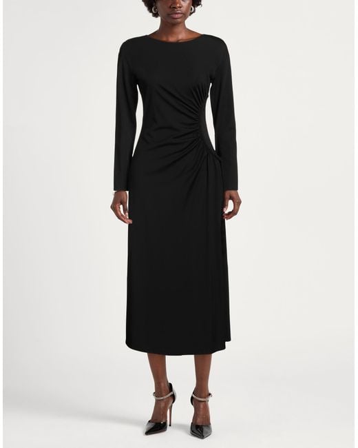 Weekend by Maxmara Black Midi Dress Polyamide, Lyocell, Viscose, Elastane