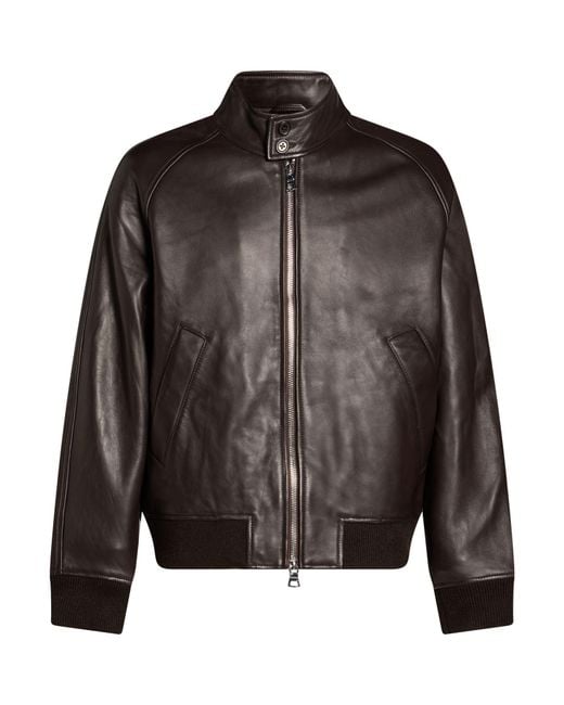 Officine Generale Black Jacket Leather for men