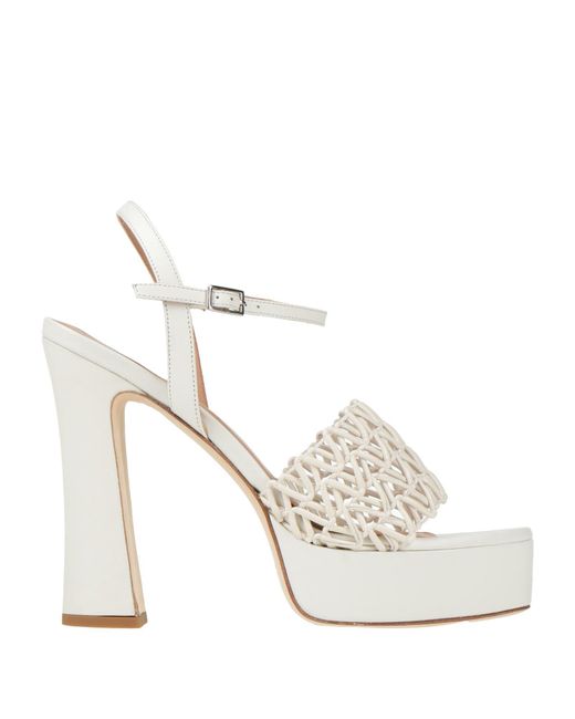 J.A.P. JOSE ANTONIO PEREIRA White Sandals Leather