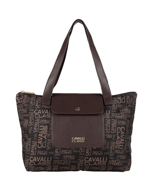 Roberto Cavalli Brown Shoulder Bag Polyurethane