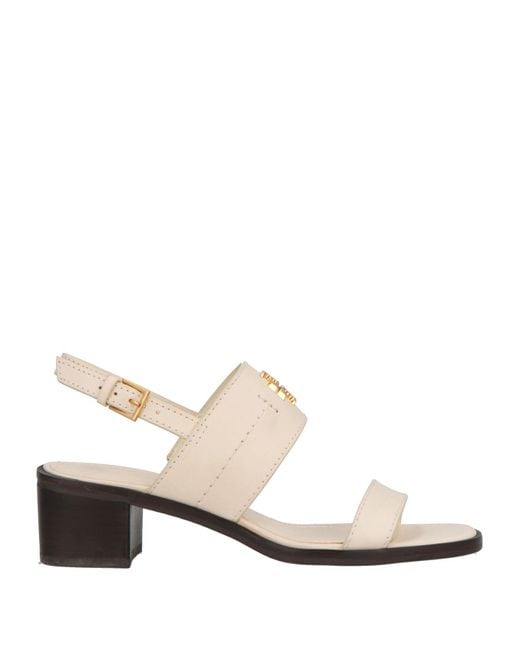 Tory Burch White Cream Sandals Cowhide