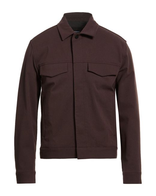 Theory Brown Jacket Cotton, Nylon, Elastane for men